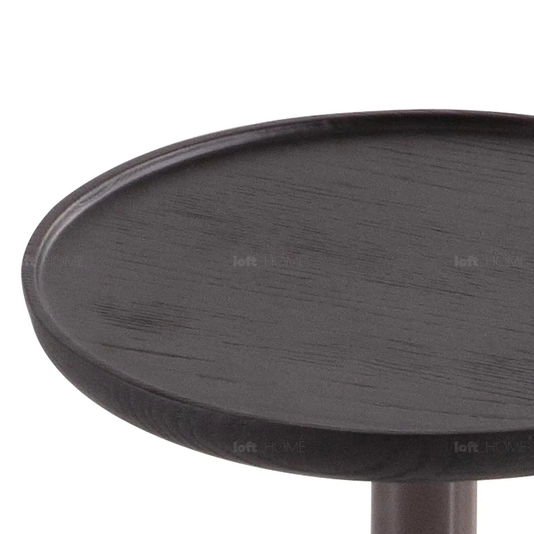 Japandi wood side table lumen in real life style.
