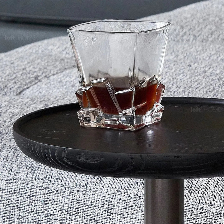 Japandi wood side table lumen in details.