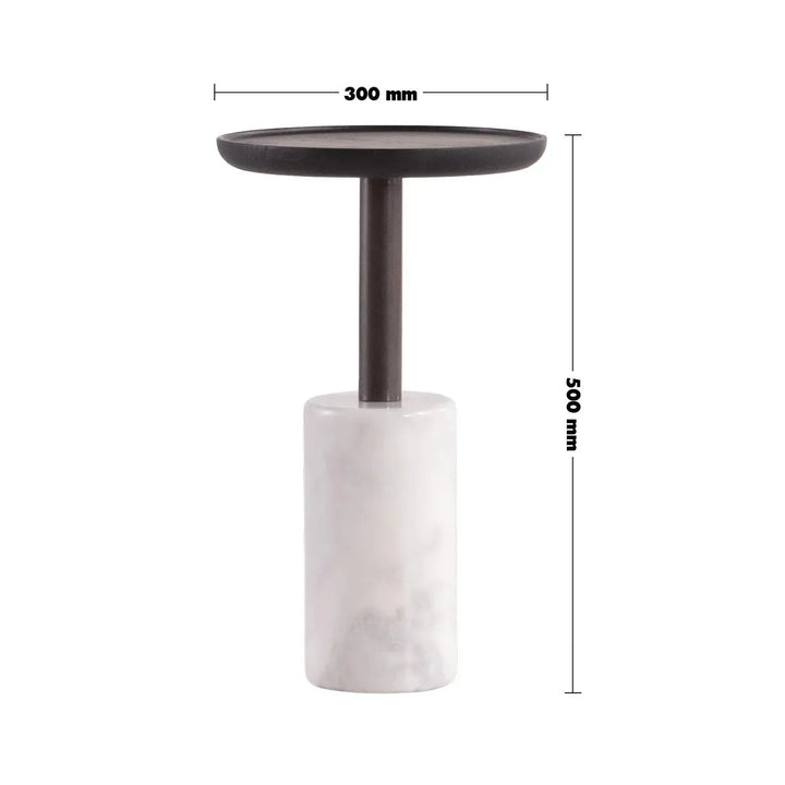 Japandi wood side table lumen size charts.