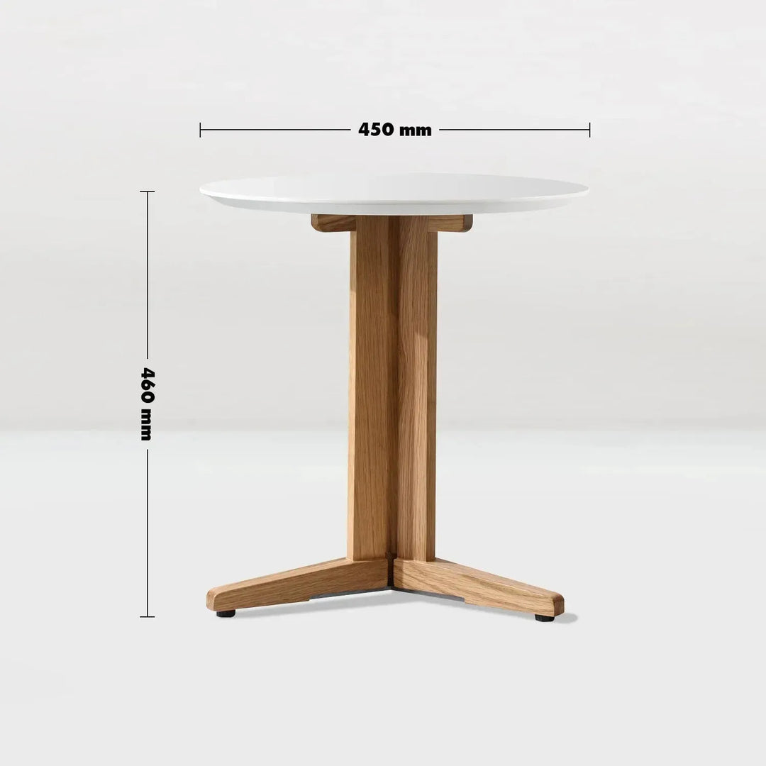 Modern wood side table nick size charts.