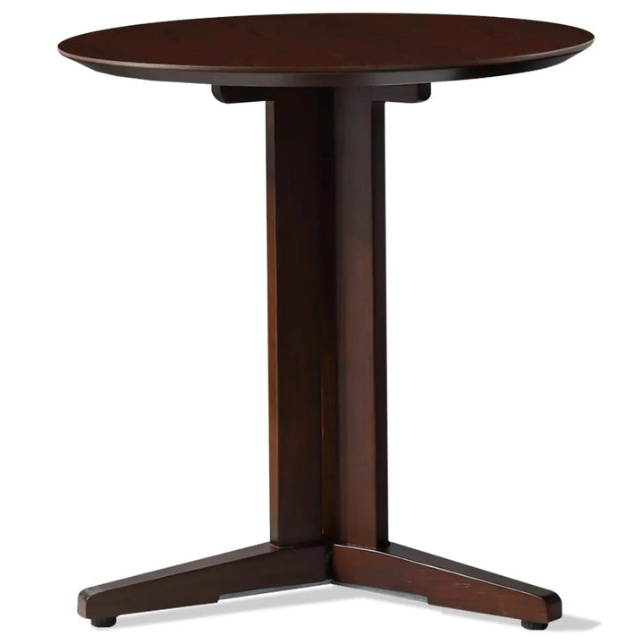 Modern wood side table nick in close up details.