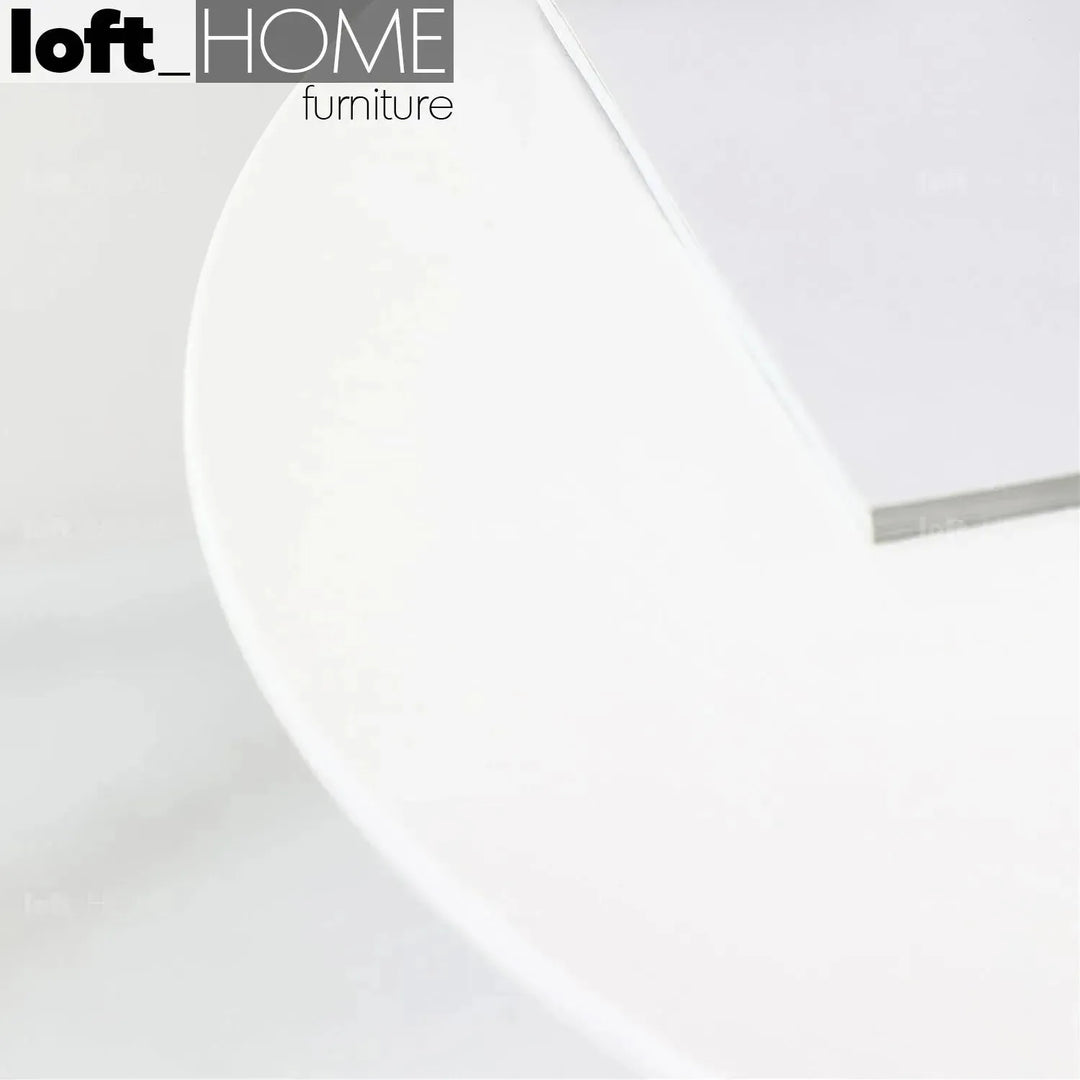 Modern wood side table nick in details.