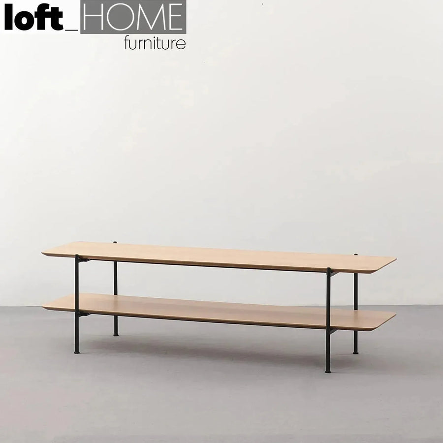 Industrial wood tv console carlos primary product view.