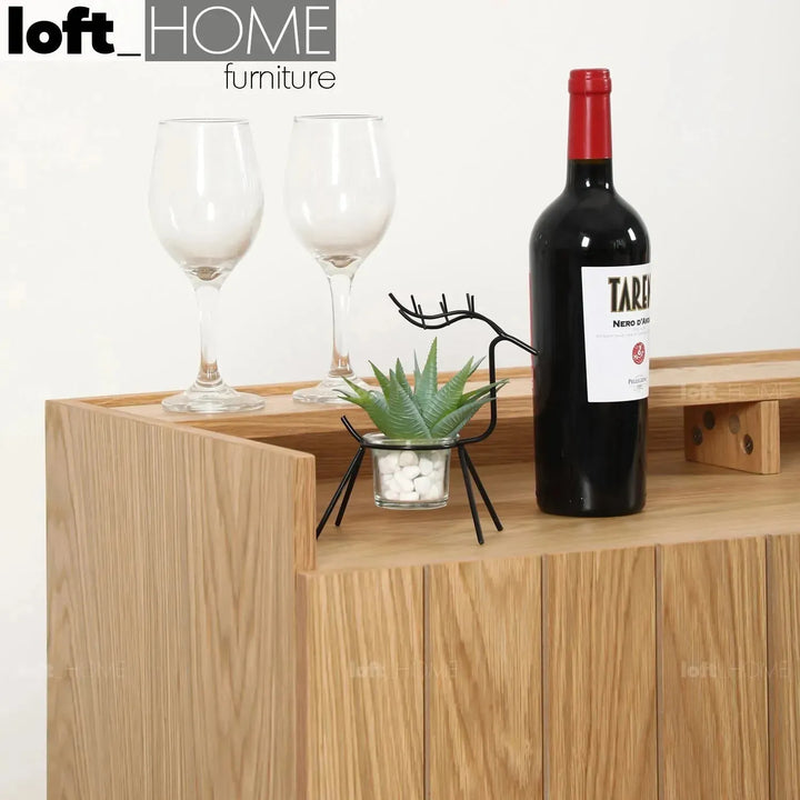 Modern wood tv console lumi with context.