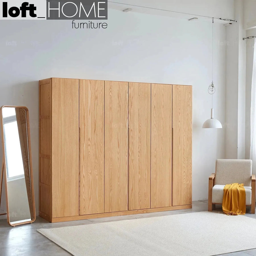 Scandinavian wood wardrobe belle primary product view.