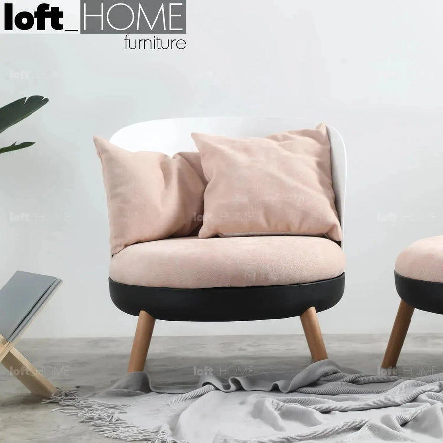 Modern fabric 1 seater sofa makron primary product view.