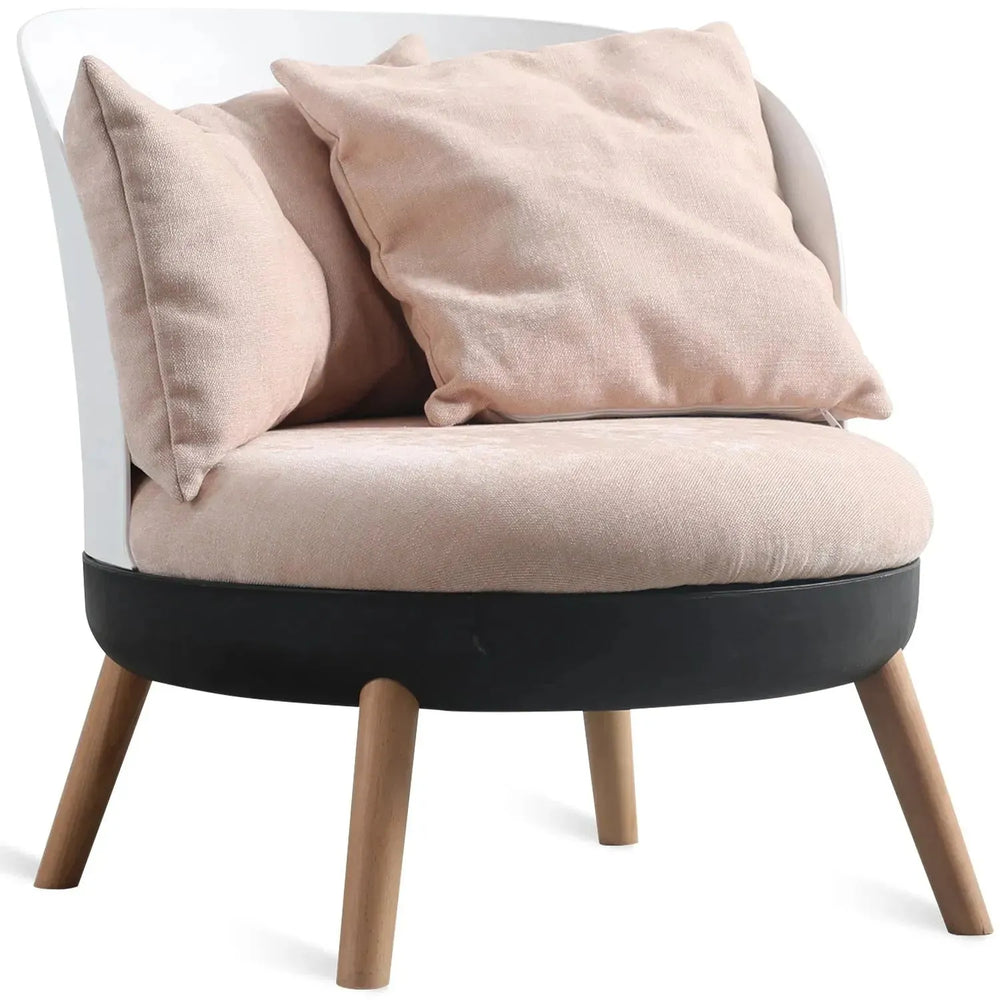 Modern fabric 1 seater sofa makron in white background.