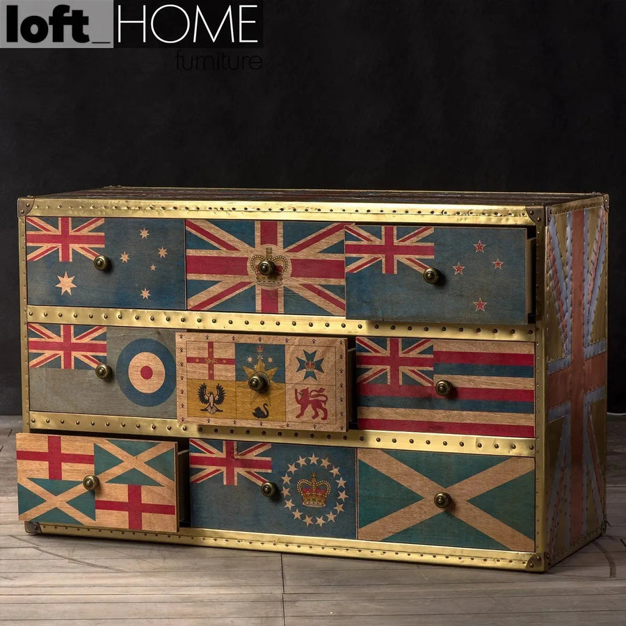 Industrial aluminium drawer cabinet jet uk flag primary product view.