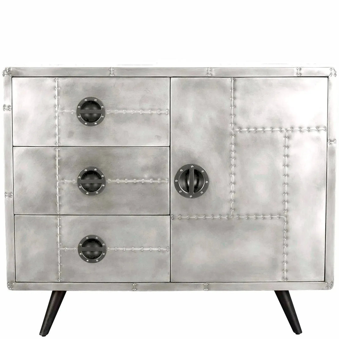 Industrial aluminium drawer storage cabinet jetbrass with context.