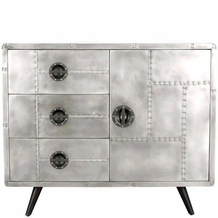 Industrial aluminium drawer storage cabinet jetbrass with context.