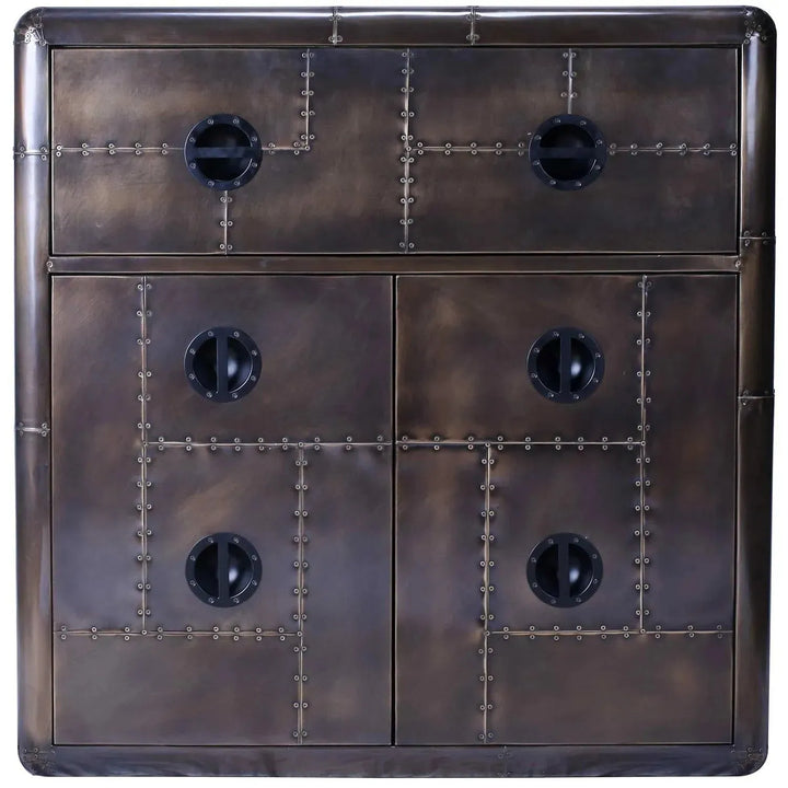 Industrial aluminium storage cabinet and study desk jetbrass in details.