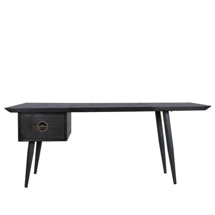 Industrial aluminium study table jetbrass in details.