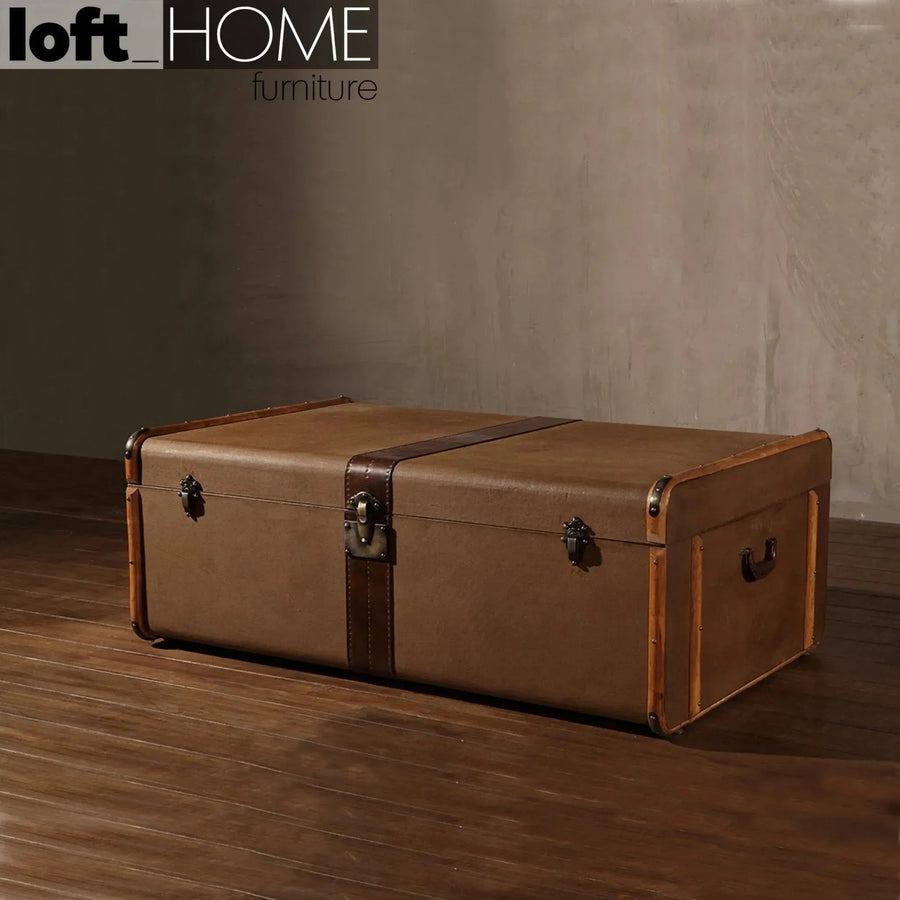 Vintage canvas coffee table storage box richards' trunk canvas primary product view.