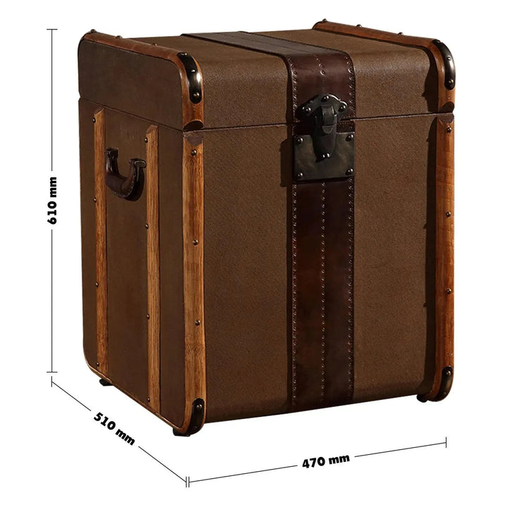 Vintage canvas side table storage box richards' trunk s size charts.