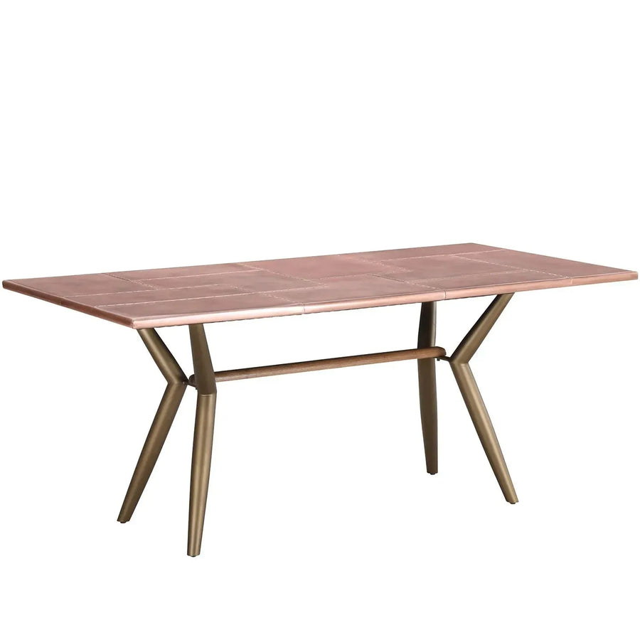 Industrial copper dining table lucien rose primary product view.