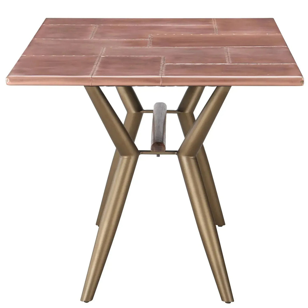 Industrial copper dining table lucien rose color swatches.