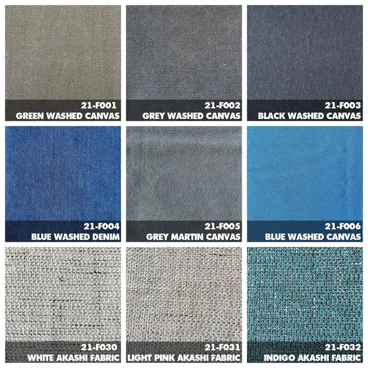 Scandinavian fabric 1 seater sofa akashi color swatches.