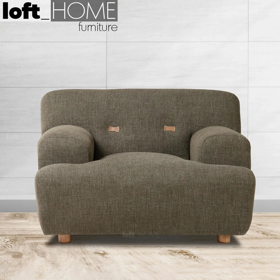 Scandinavian fabric 1 seater sofa akashi primary product view.