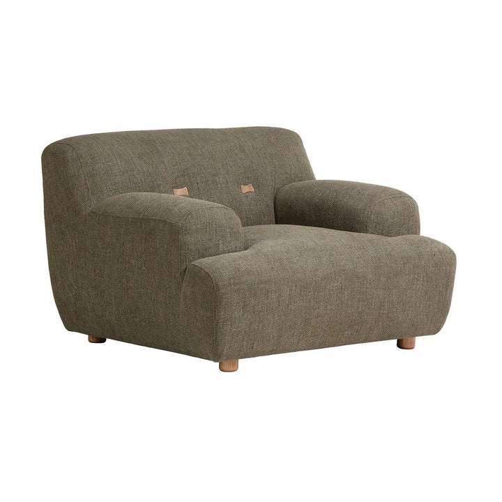 Scandinavian fabric 1 seater sofa akashi in panoramic view.