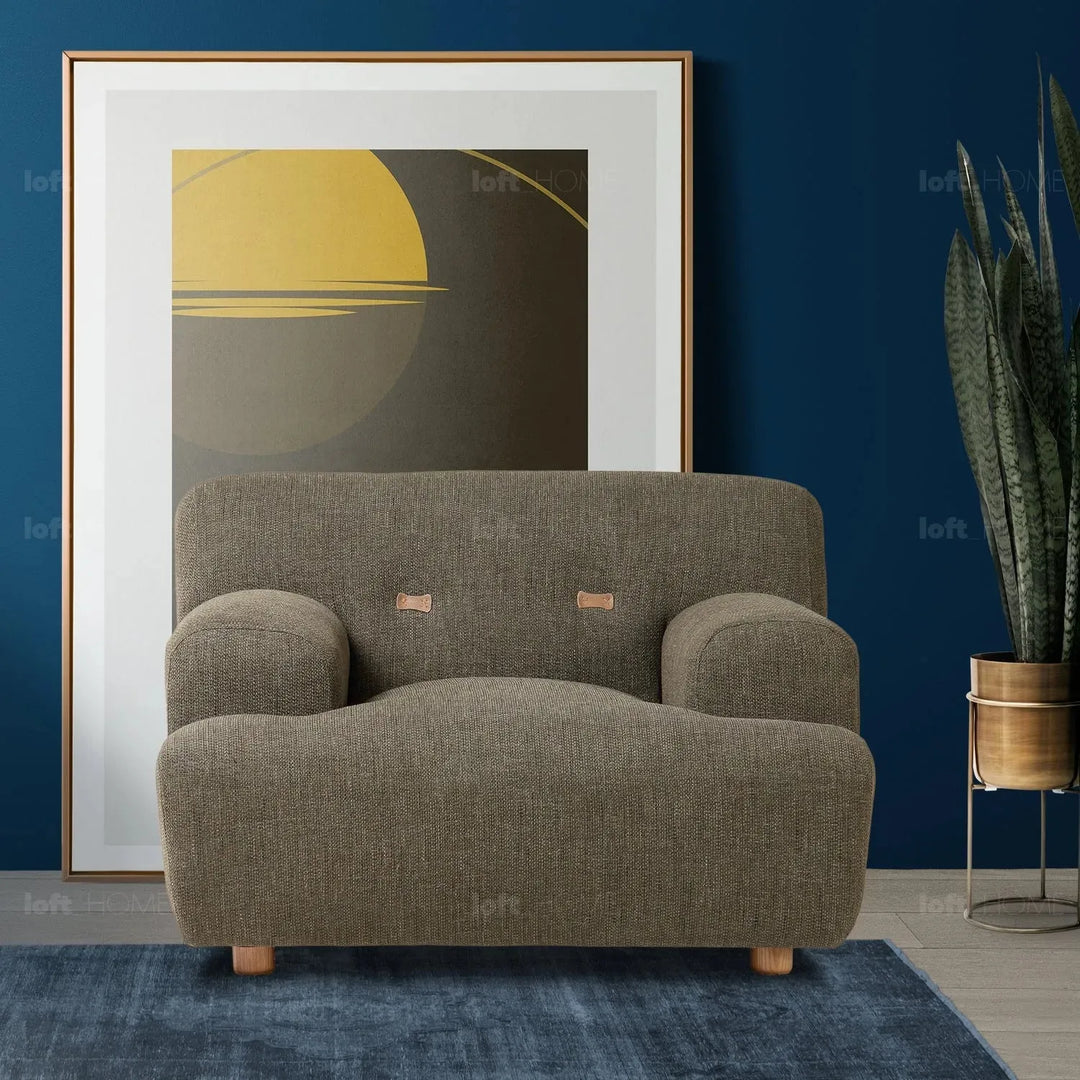 Scandinavian fabric 1 seater sofa akashi in real life style.