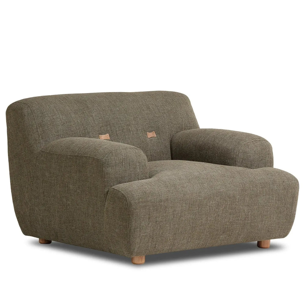 Scandinavian fabric 1 seater sofa akashi in white background.