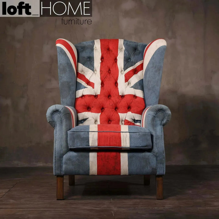Vintage fabric 1 seater sofa jeanjack primary product view.