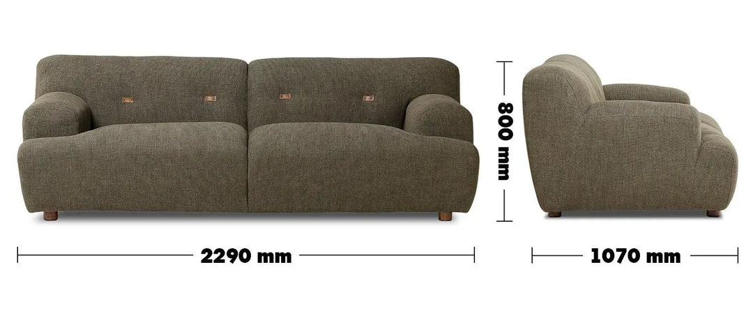 Scandinavian fabric 3 seater sofa akashi size charts.
