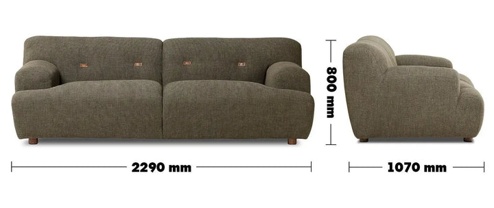 Scandinavian fabric 3 seater sofa akashi size charts.