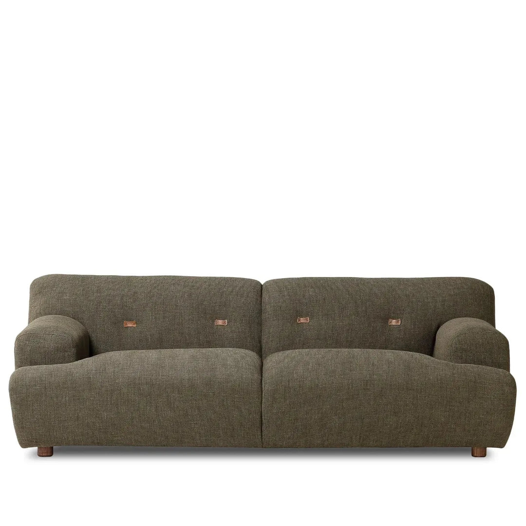 Scandinavian fabric 3 seater sofa akashi in white background.