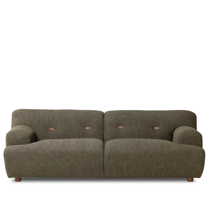 Scandinavian fabric 3 seater sofa akashi in white background.