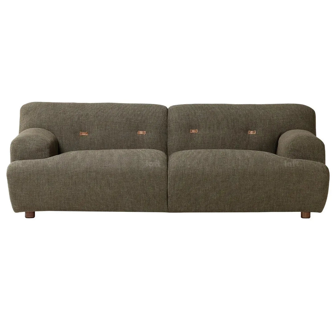Scandinavian fabric 3 seater sofa akashi in close up details.