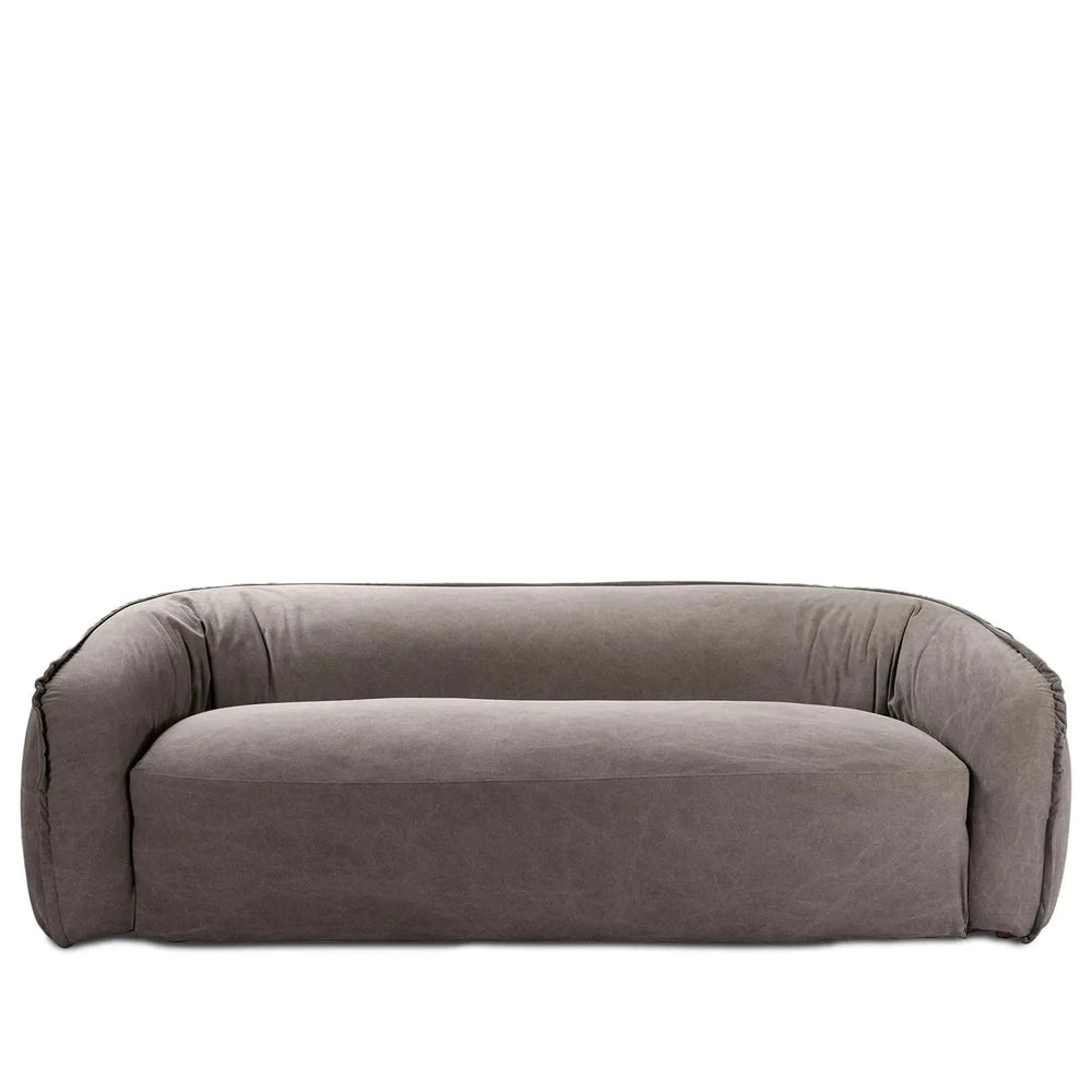 Vintage fabric 3 seater sofa arlo in white background.