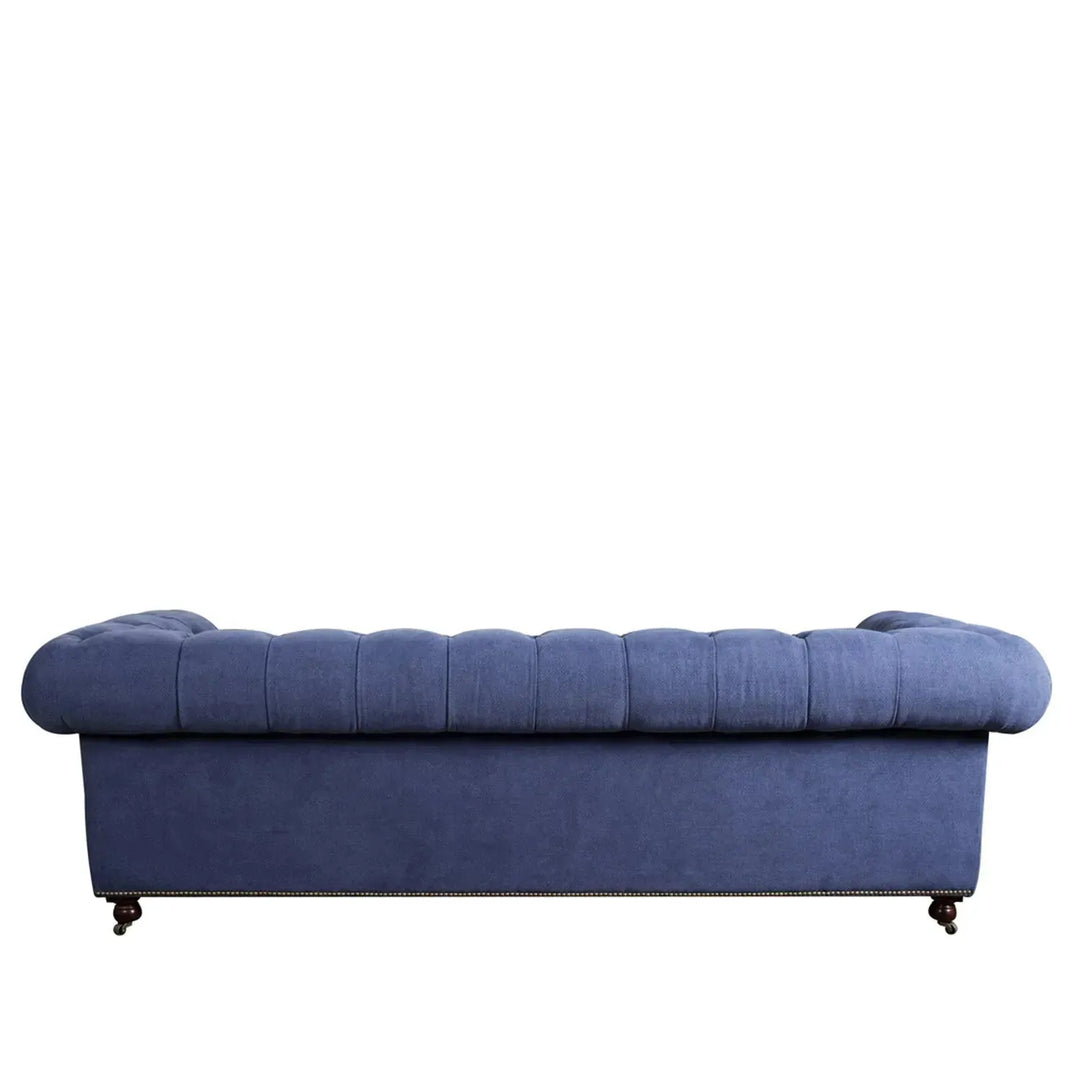 Vintage fabric 3 seater sofa graphite linen with context.