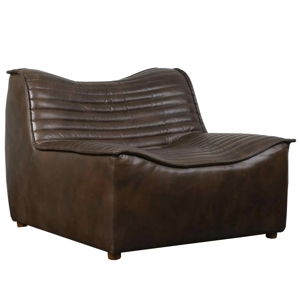 Vintage genuine leather 1 seater sofa airmaster in white background.