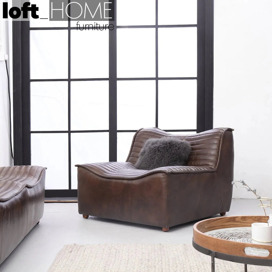 Vintage genuine leather 1 seater sofa airmaster primary product view.