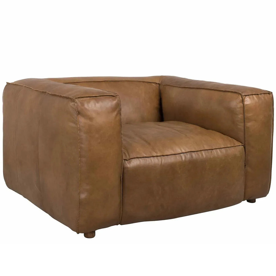 Vintage genuine leather 1 seater sofa antique master primary product view.