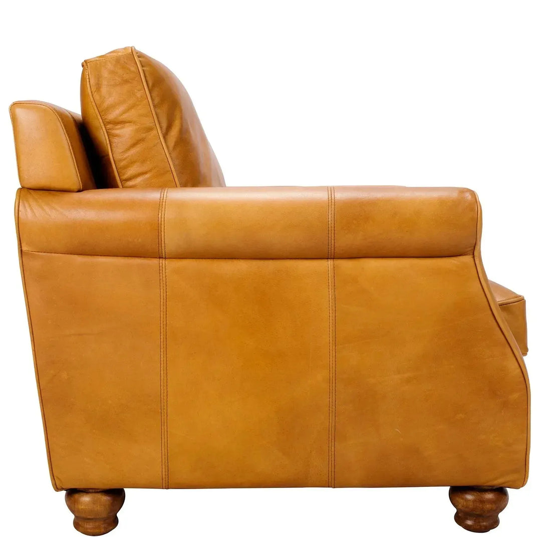 Vintage genuine leather 1 seater sofa barclay with context.
