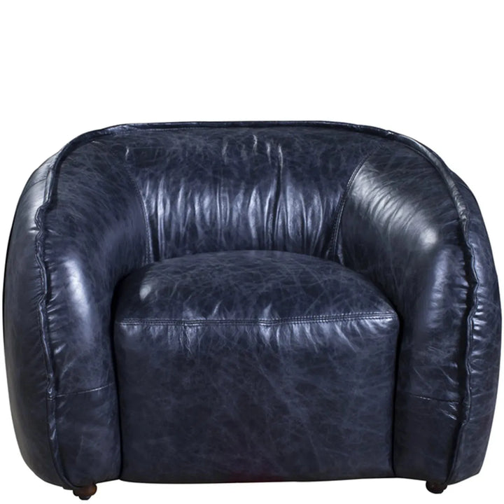 Vintage genuine leather 1 seater sofa bread in white background.