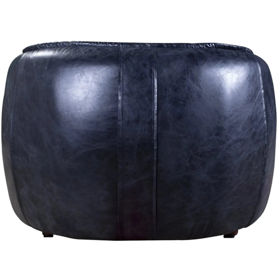 Vintage genuine leather 1 seater sofa bread with context.