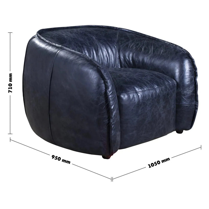 Vintage genuine leather 1 seater sofa bread size charts.
