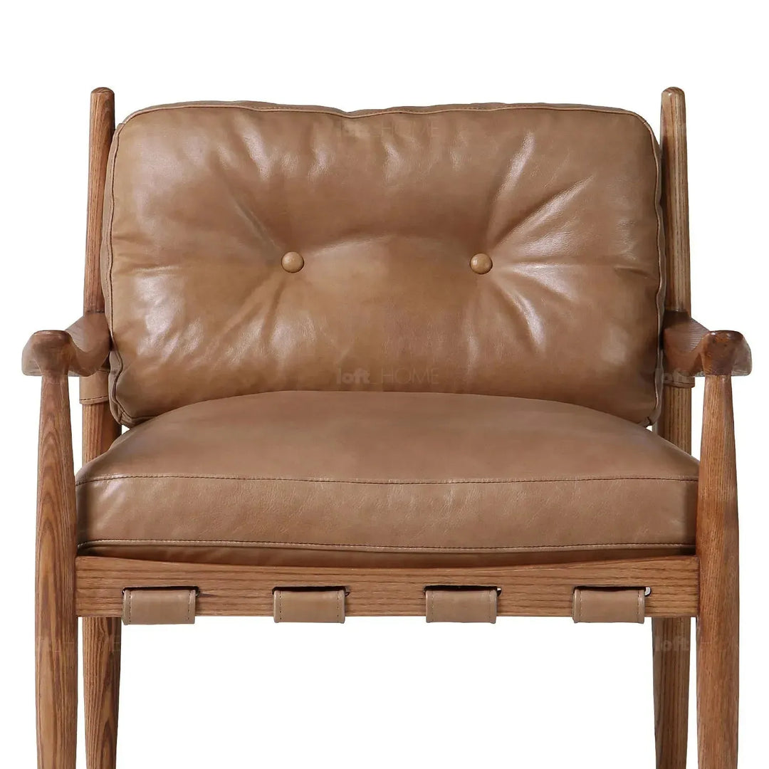 Scandinavian genuine leather 1 seater sofa bucky conceptual design.