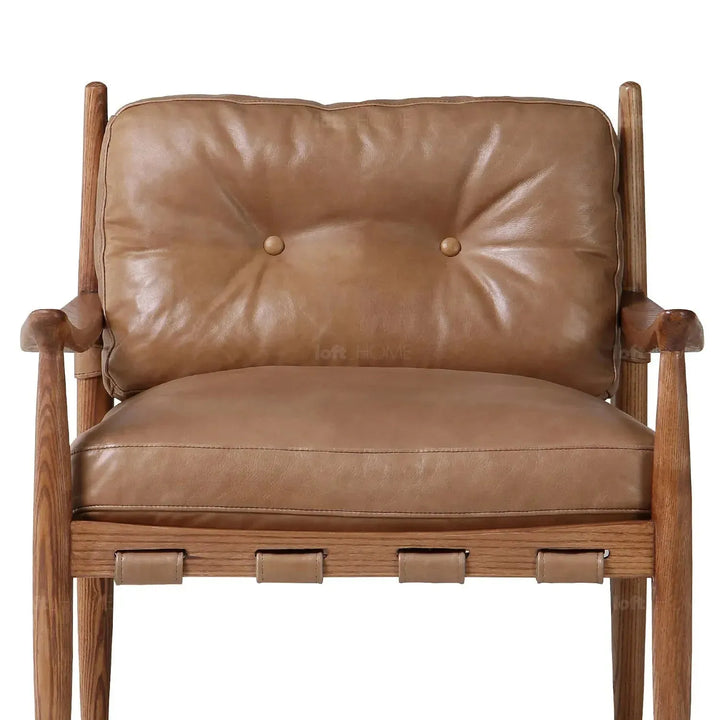 Scandinavian genuine leather 1 seater sofa bucky conceptual design.