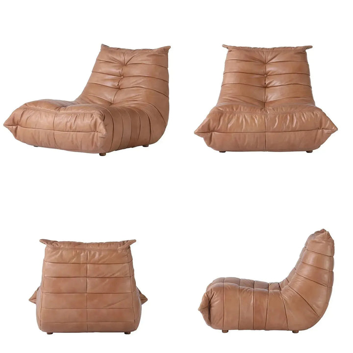 Vintage genuine leather 1 seater sofa cater with context.