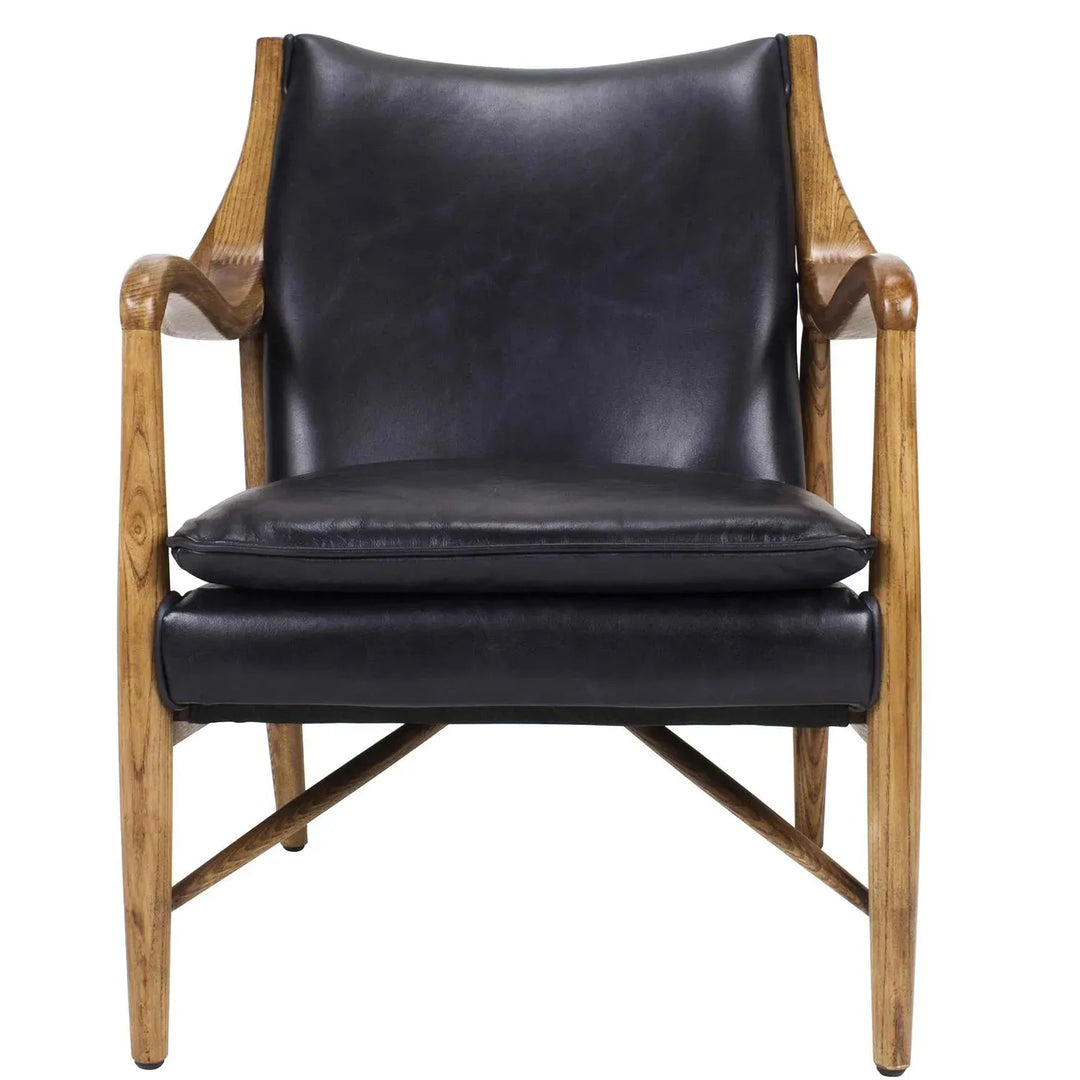 Vintage genuine leather 1 seater sofa cowboy in details.