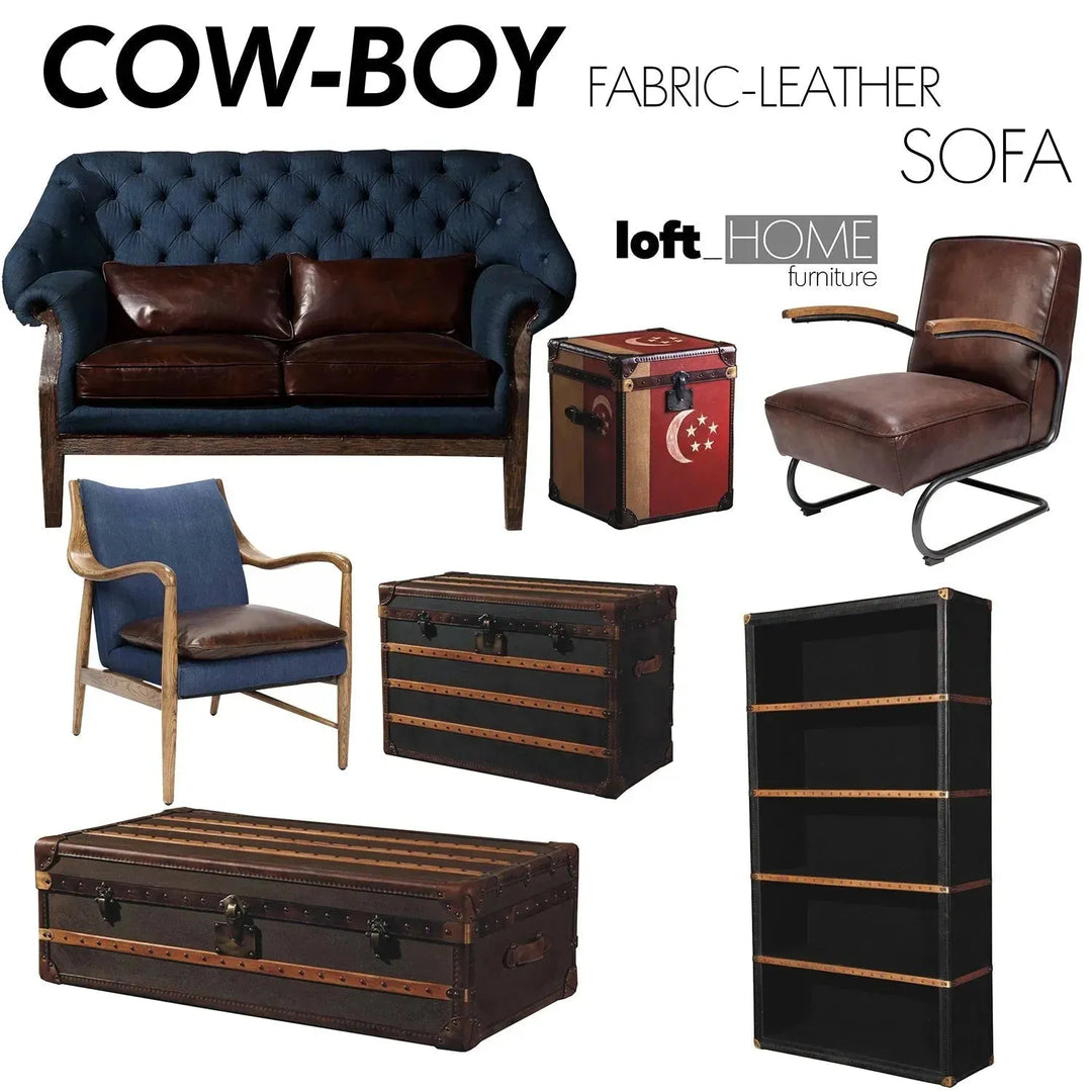 Industrial genuine leather 1 seater sofa dave in real life style.
