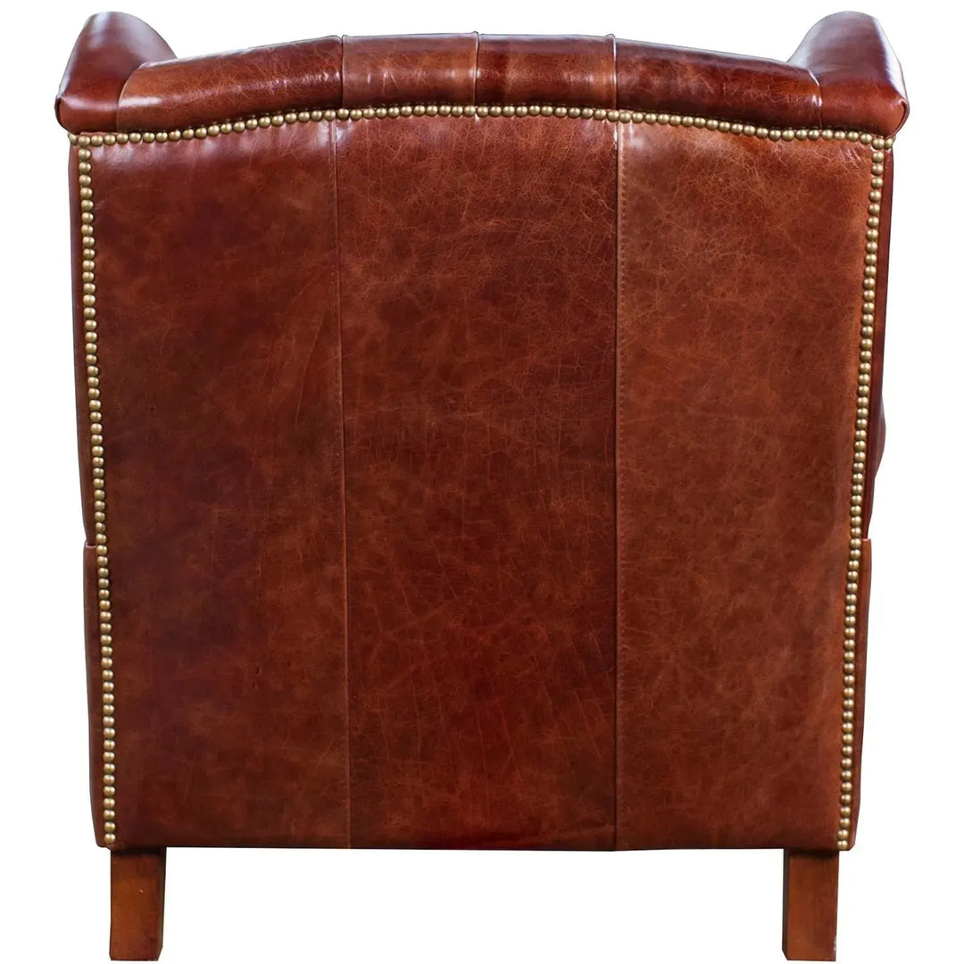 Vintage genuine leather 1 seater sofa franco with context.