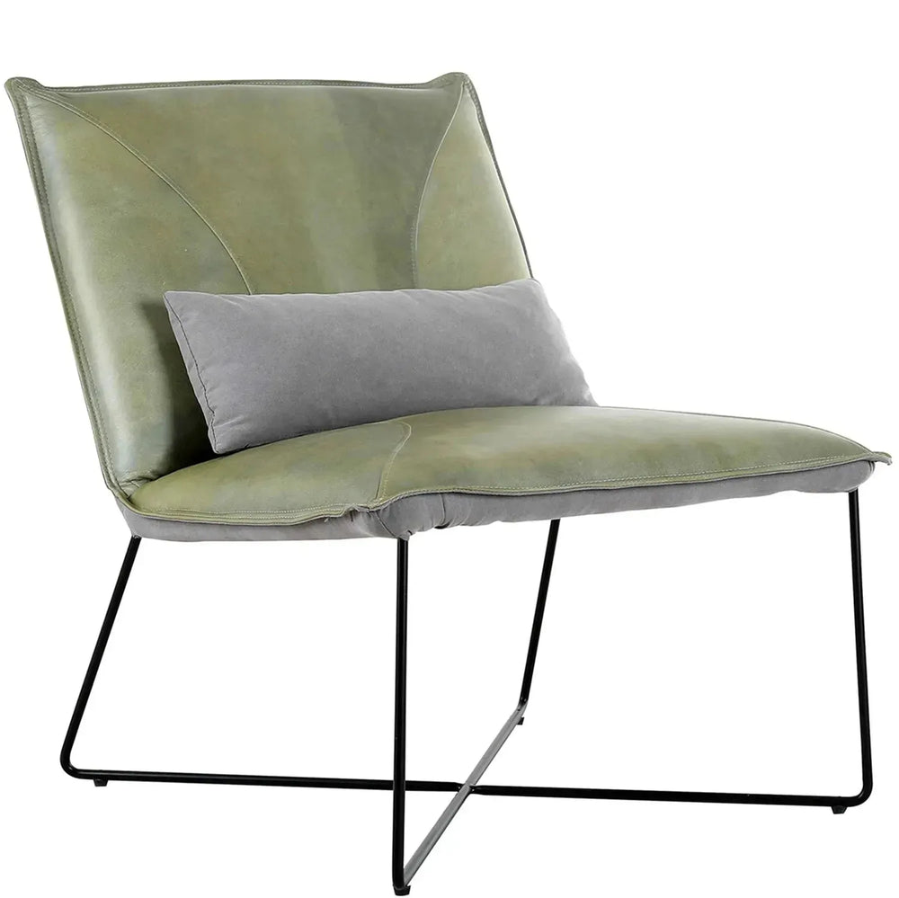 Industrial genuine leather 1 seater sofa franco in white background.