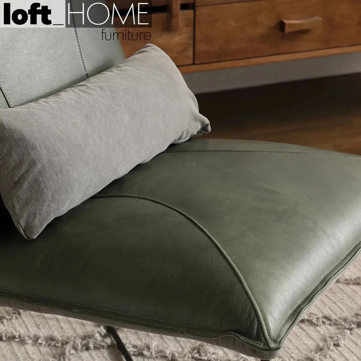 Industrial genuine leather 1 seater sofa franco in details.