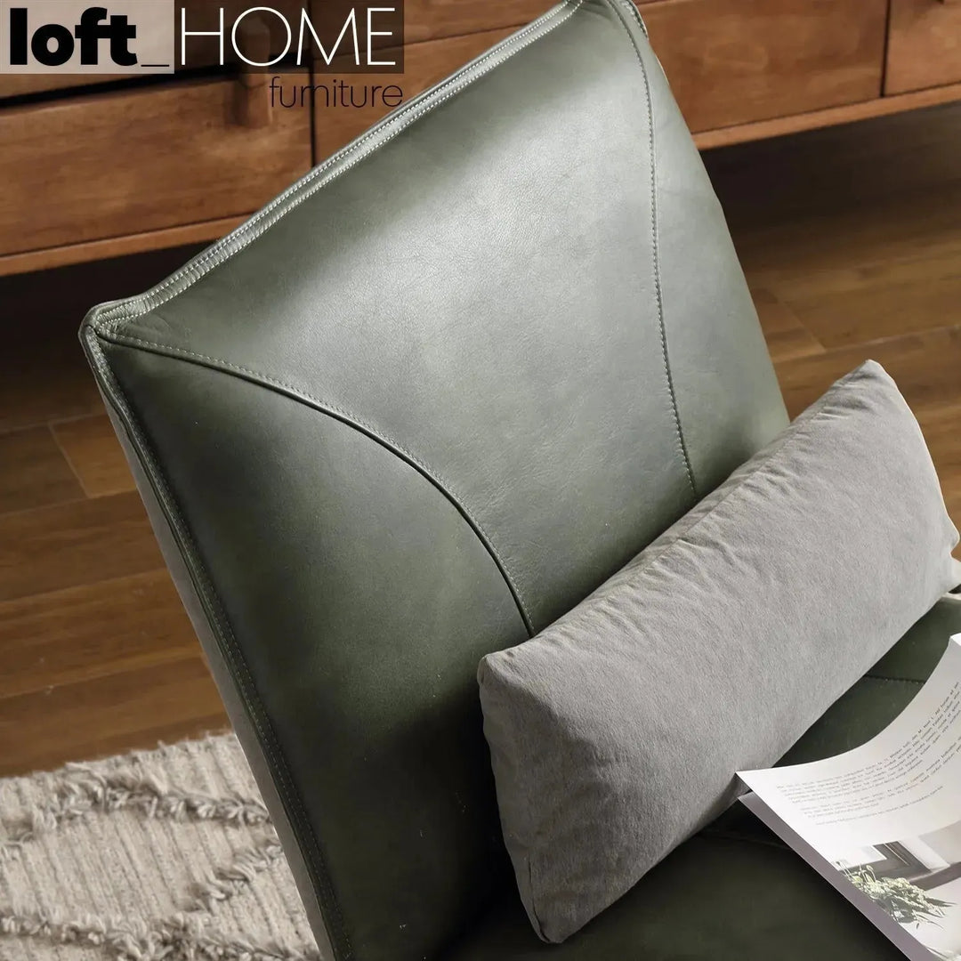 Industrial genuine leather 1 seater sofa franco with context.