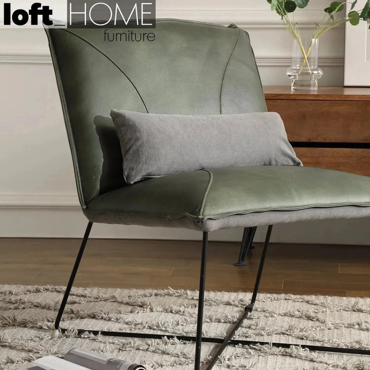 Industrial genuine leather 1 seater sofa franco in real life style.